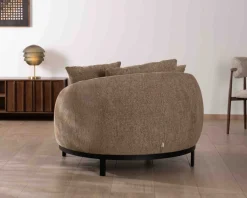 Clearance Chauffeuse XL en tissu bouclette taupe
