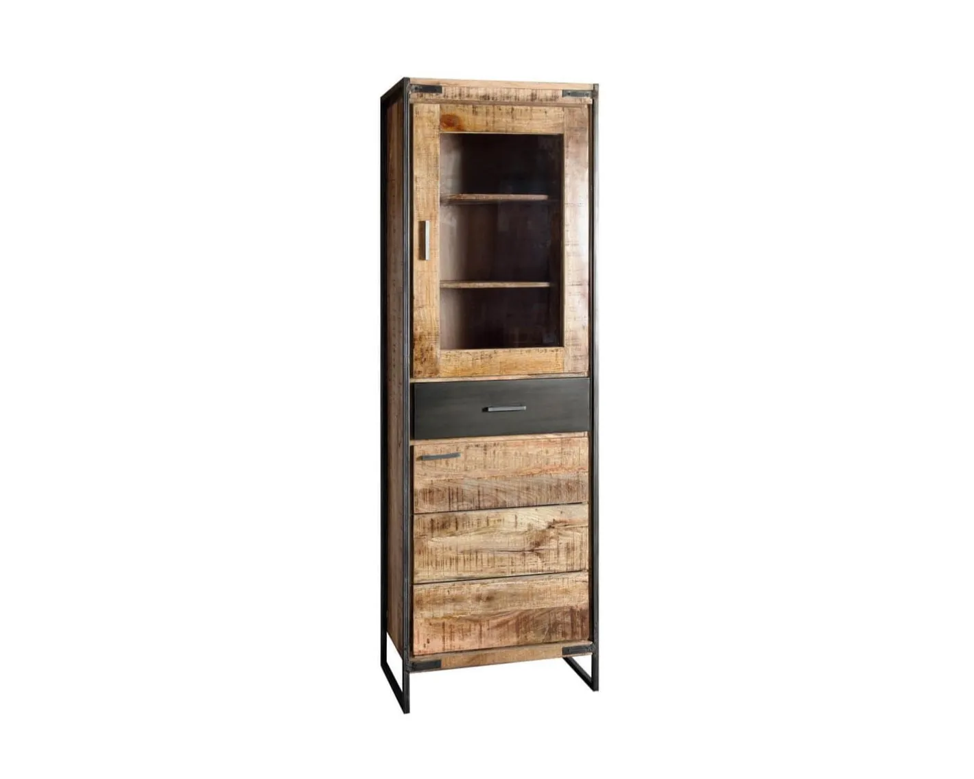 Online Colonne de rangement industrielle en bois et métal gris "Shade" Vaisselier|Vitrine Et Argentier