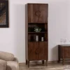 New Colonne de rangement rétro en manguier massif foncé 60 cm "Kaldo" Esprit mid-century Rangement|Buffet Et Bahut