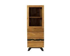 Online Colonne de rangement vitrée en teck "Copley" Vitrine Et Argentier|Rangement