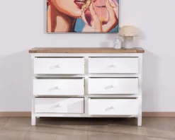 Outlet Commode 6 tiroirs en acacia 