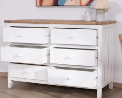 Outlet Commode 6 tiroirs en acacia 