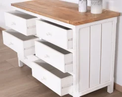 Outlet Commode 6 tiroirs en acacia 