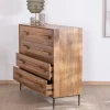 Sale Commode 4 tiroirs grande largeur "Presto" en manguier style rétro Commode