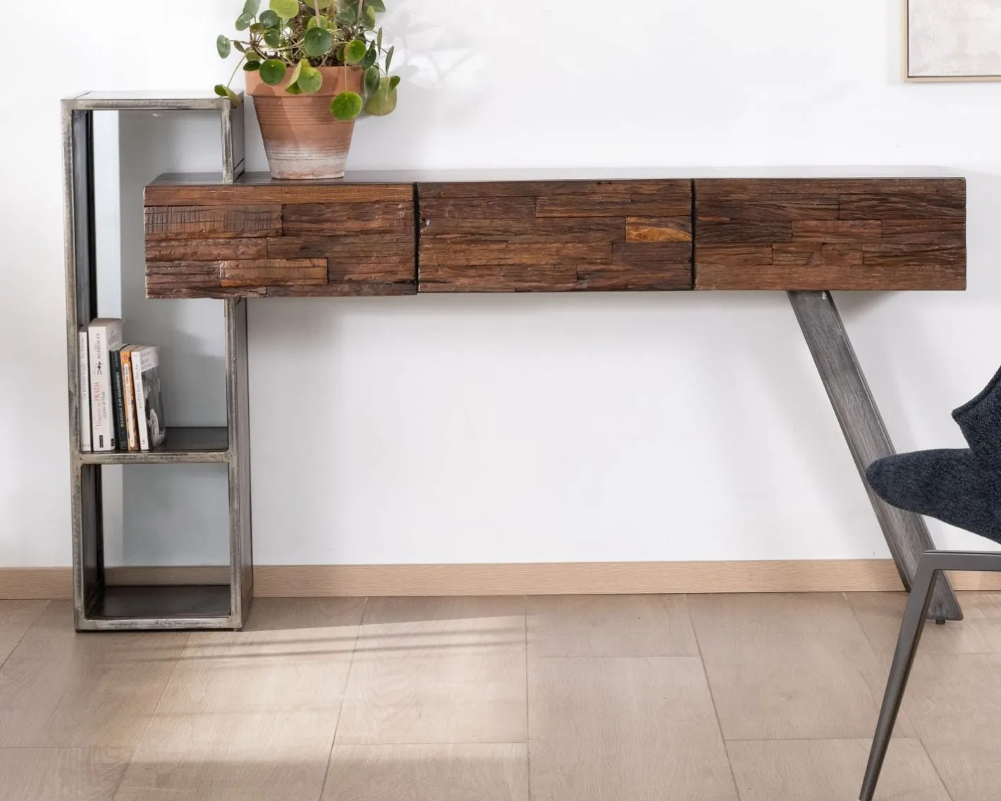 Outlet Console design et originale en bois et métal "Crescendo" Console|Console
