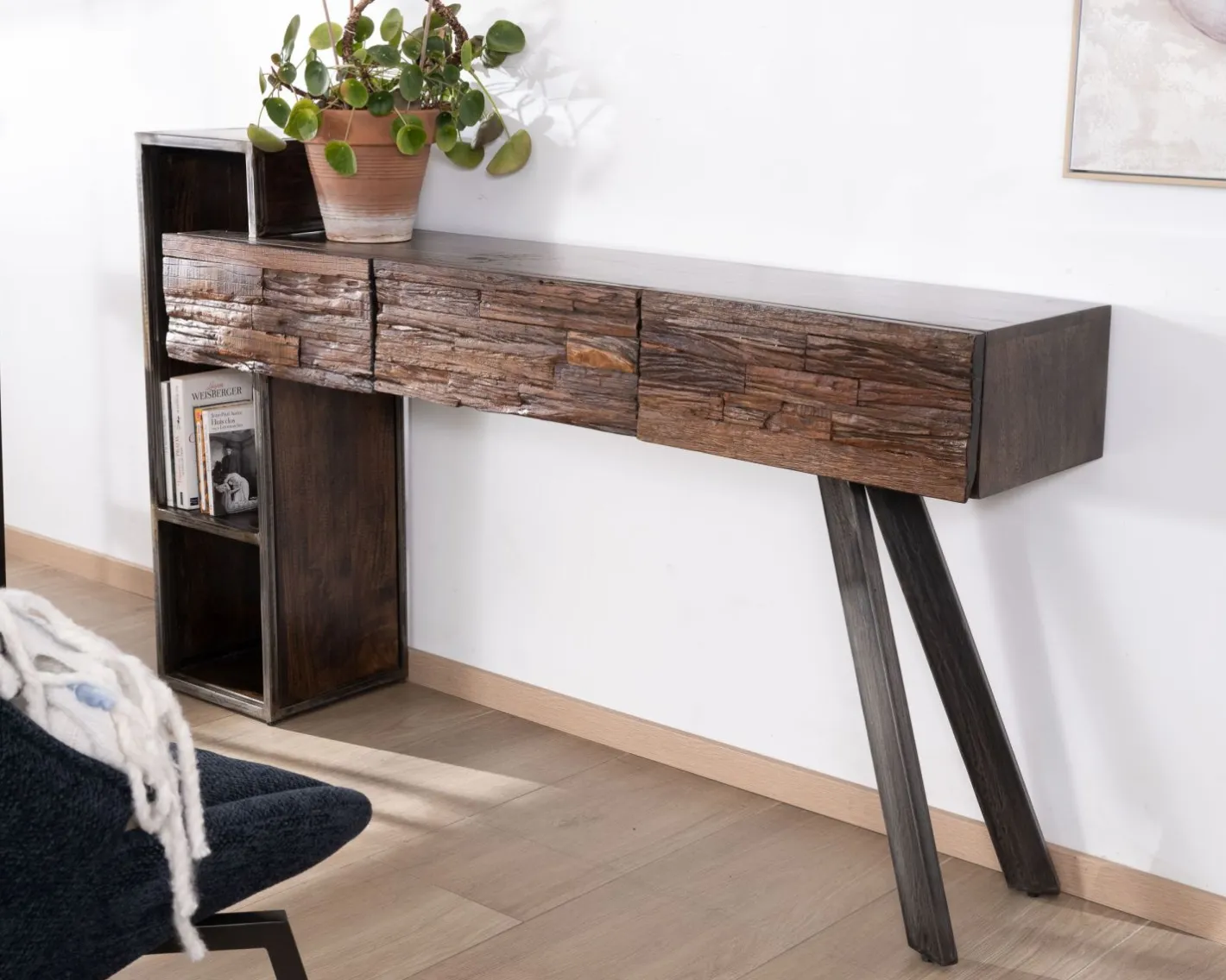 Outlet Console design et originale en bois et métal "Crescendo" Console|Console