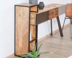 Online Console moderne design avec rangements bois métal et ciment