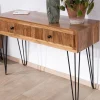 Console vintage en acacia et pieds métal "Wendy" avec façades gaufrées Console|Console