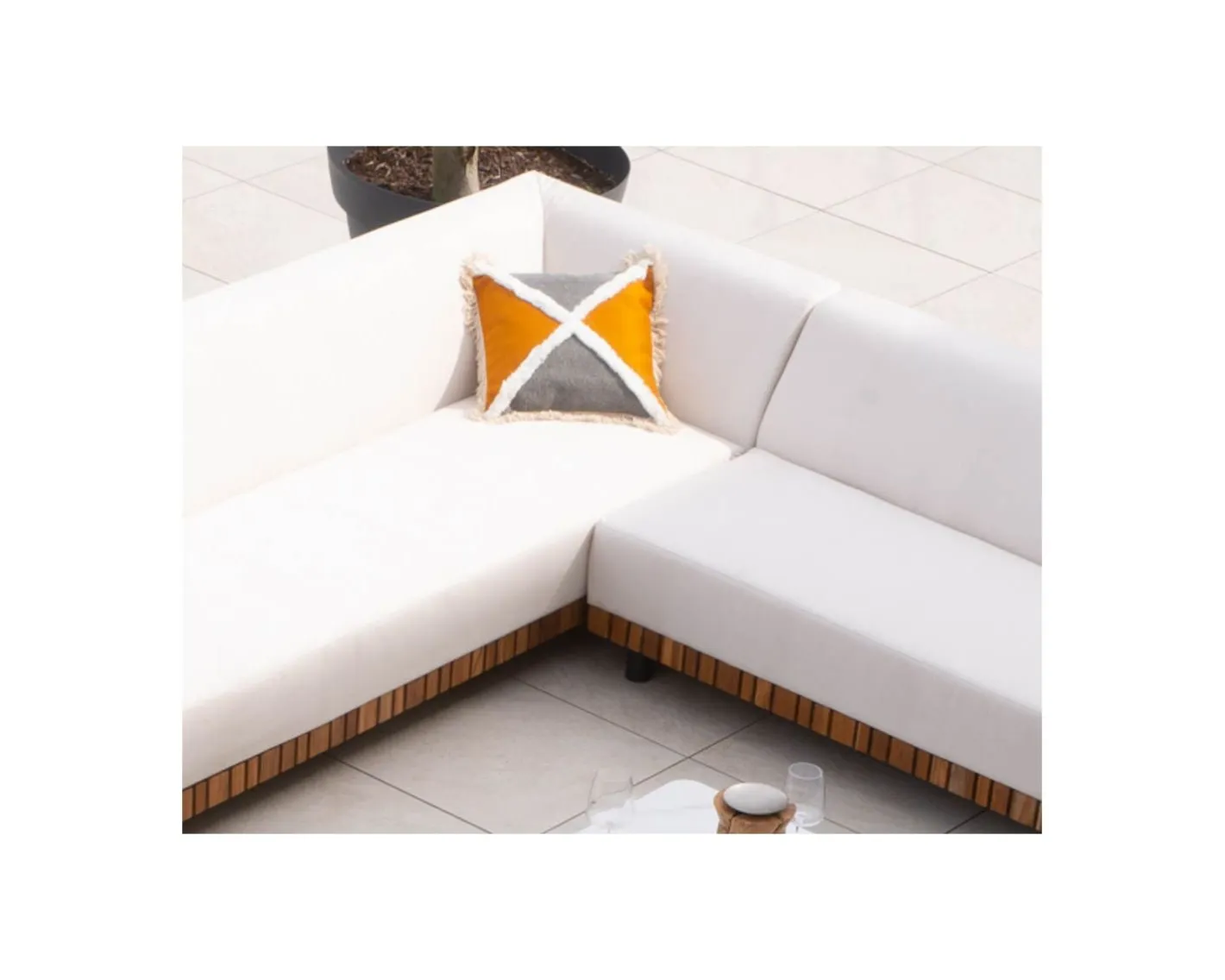 Discount Coussin carré en coton bicolore avec franges "Ethnic" 45x45cm Décoration