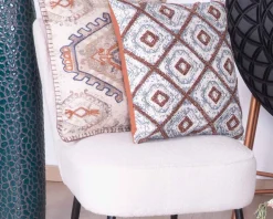 Discount Coussin déco en coton imprimé