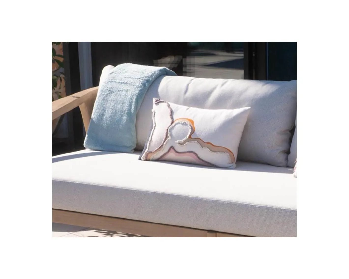 Hot Coussin en tissu motif brodé et imprimé "Matis" 50 x 30 cm Décoration