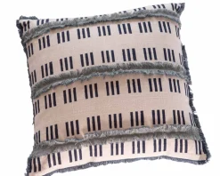 Discount Coussin imprimé en coton et lin 