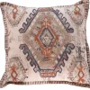 Coussin imprimé motif ethnique "Solira" coton flammé 45x45 cm Décoration