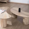 Hot Duo de tables basses design épuré en manguier "Jappy" forme haricot Table D'Appoint