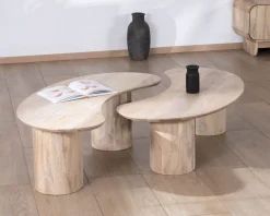 Hot Duo de tables basses design épuré en manguier 