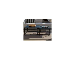 New Duo de tables gigognes noires et tendances pour l'extérieur Table Basse Rectangulaire