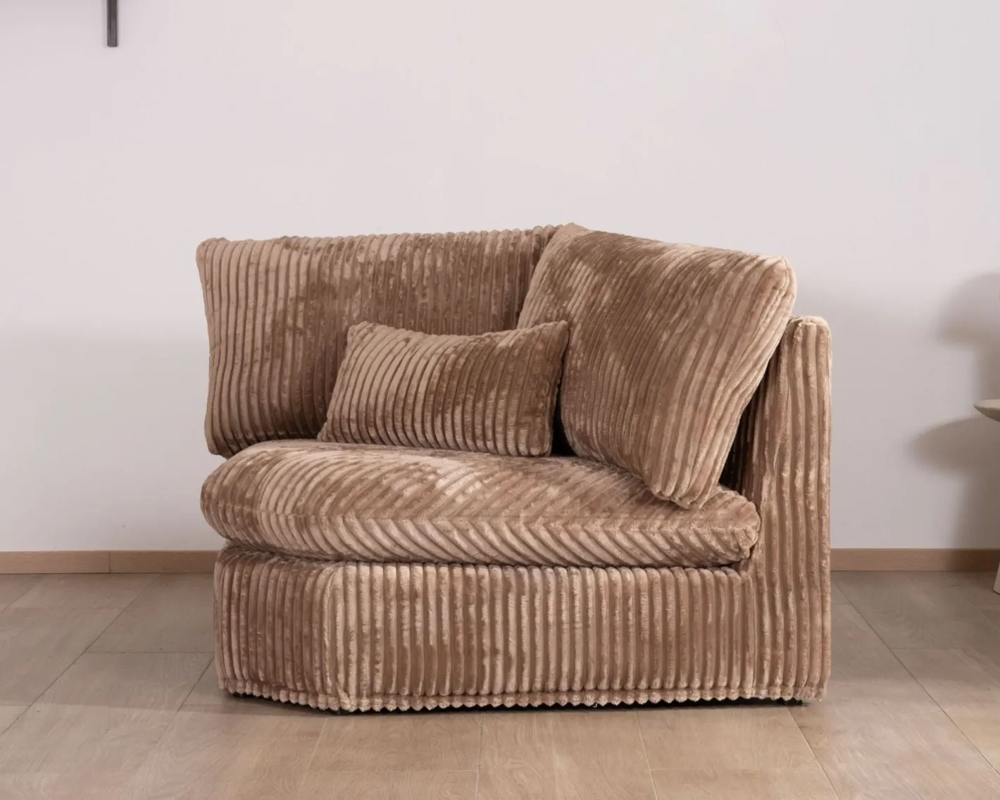 Online Elément d'angle pour canapé modulaire camel en velours larges côtes "Kédusa" Canapé D'Angle|Canapé Modulable