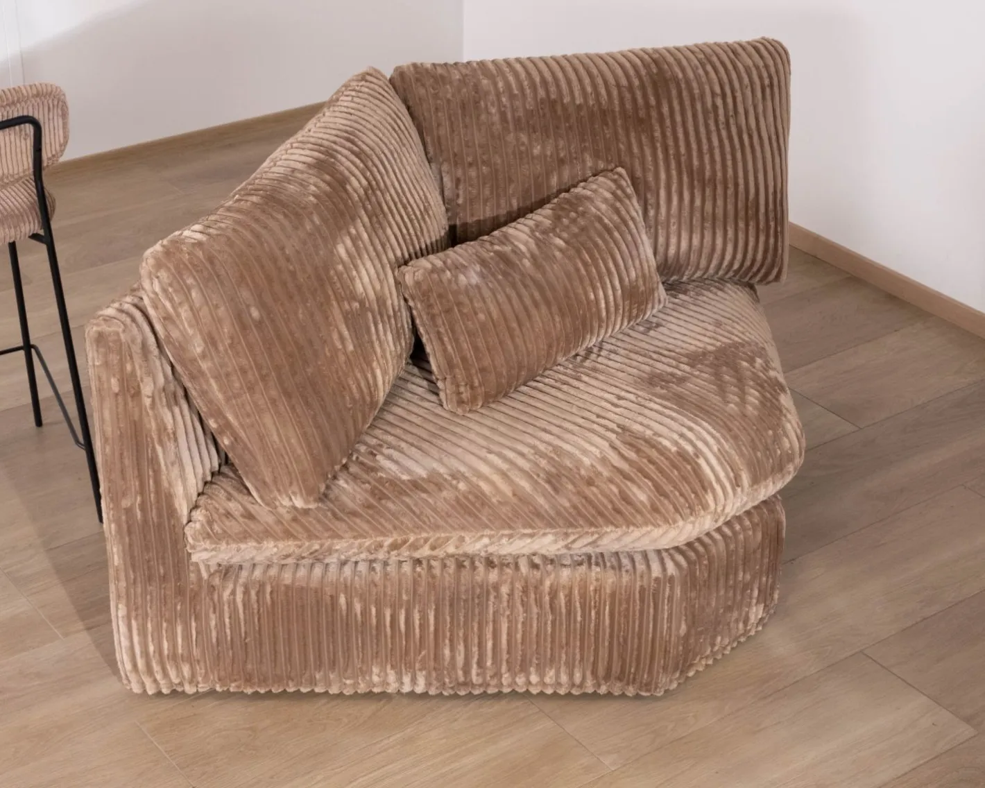 Online Elément d'angle pour canapé modulaire camel en velours larges côtes "Kédusa" Canapé D'Angle|Canapé Modulable