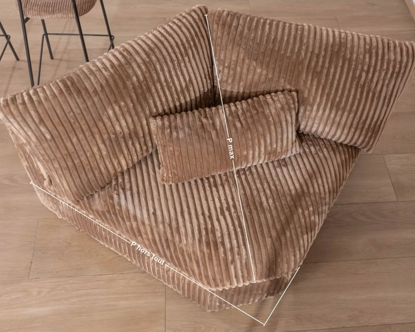 Online Elément d'angle pour canapé modulaire camel en velours larges côtes "Kédusa" Canapé D'Angle|Canapé Modulable
