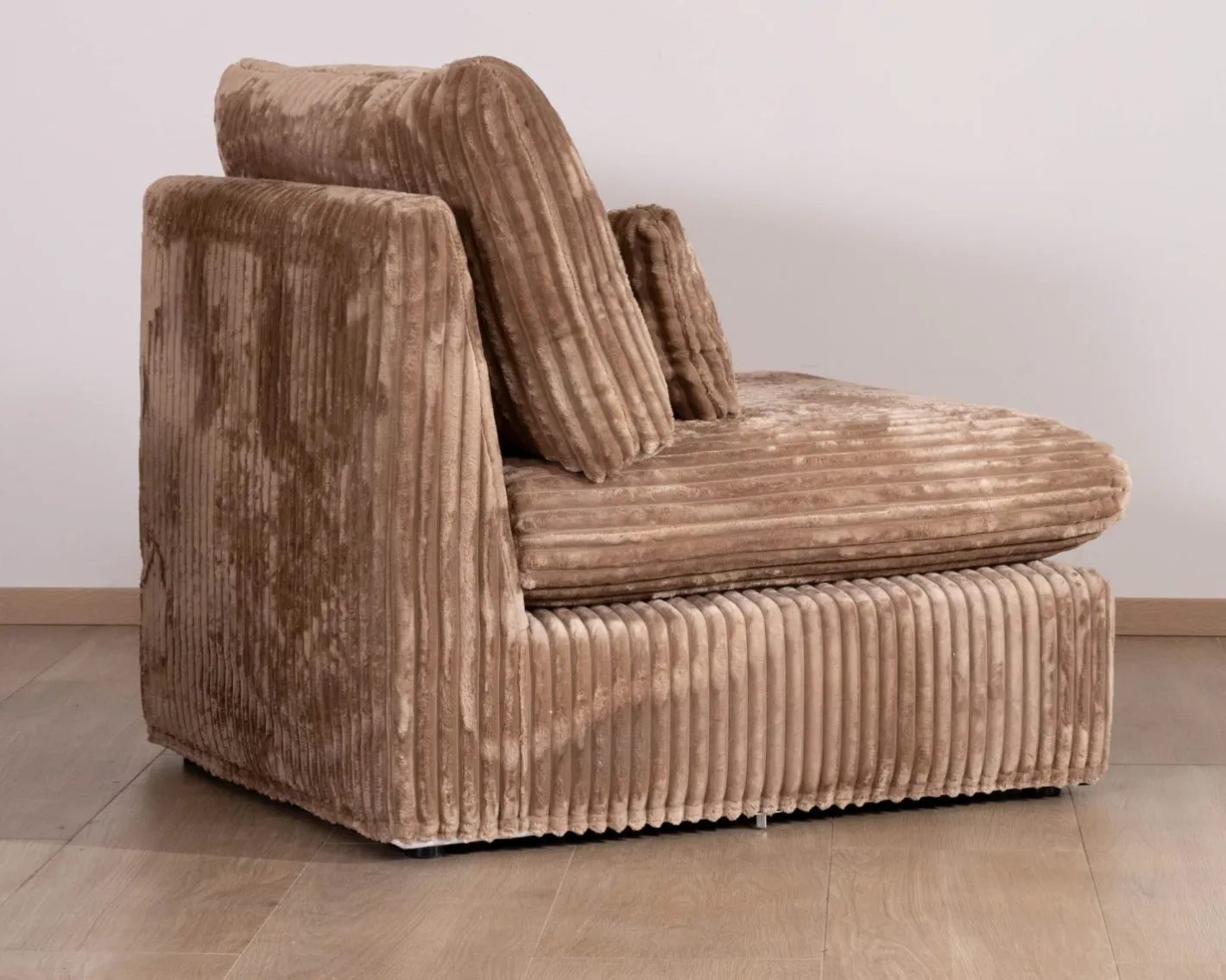 Discount Elément 1 place pour canapé modulaire "Kédusa" en velours larges côtes camel Canapé D'Angle|Canapé Modulable