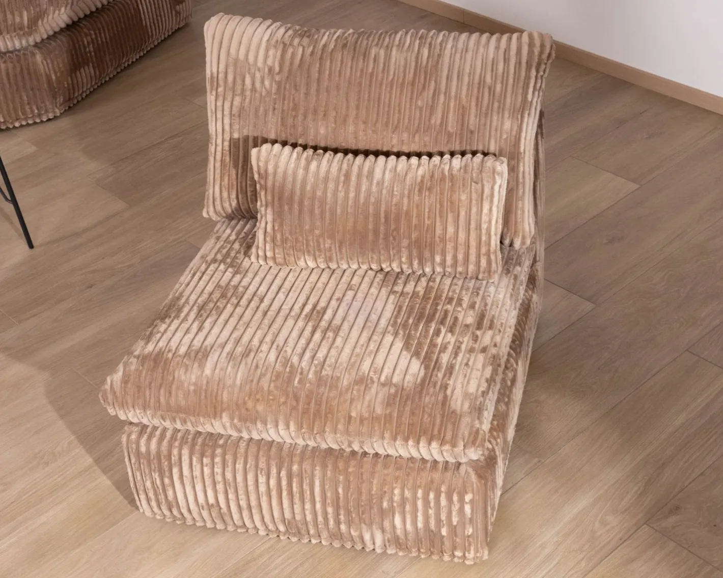 Discount Elément 1 place pour canapé modulaire "Kédusa" en velours larges côtes camel Canapé D'Angle|Canapé Modulable