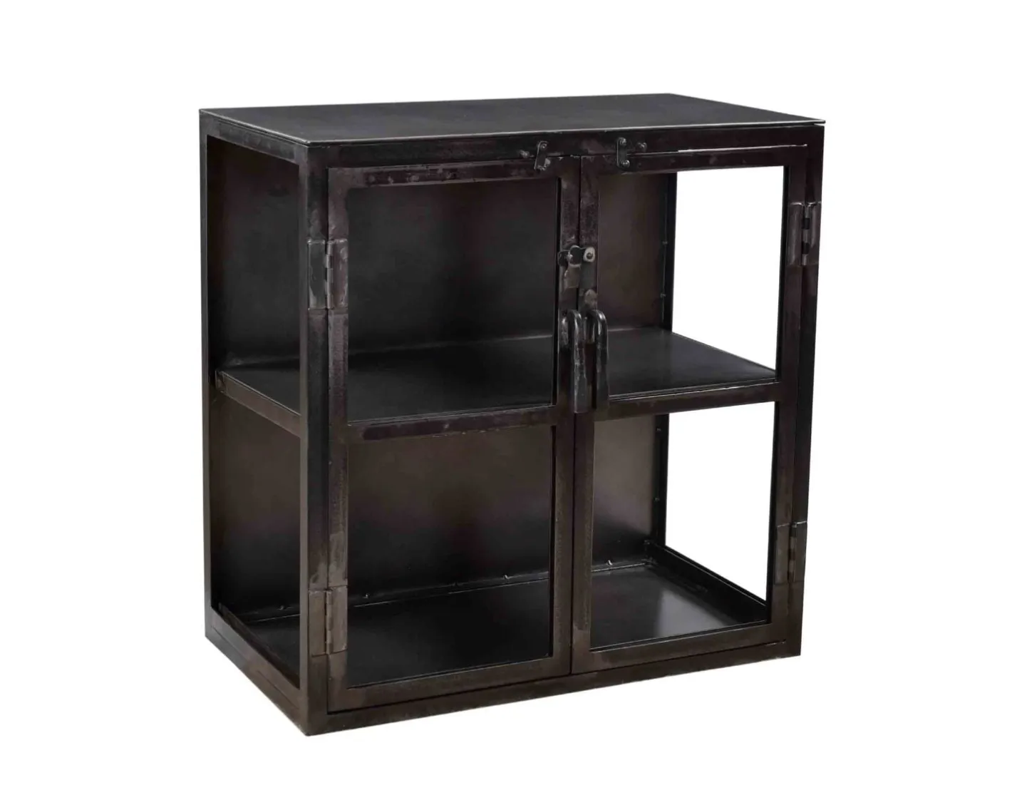 Clearance Elément vitré métal noir de cuisine "Black cook" Etagère|Eléments De Cuisine