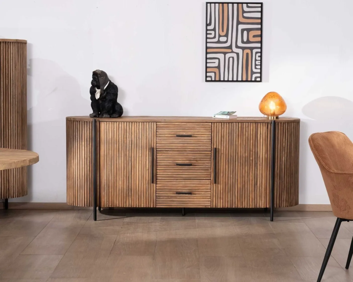 Discount Enfilade 200 cm avec portes et tiroirs en bois exotiques "Troms" Buffet Et Bahut