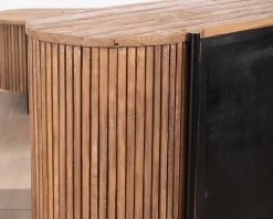 Discount Enfilade 200 cm avec portes et tiroirs en bois exotiques