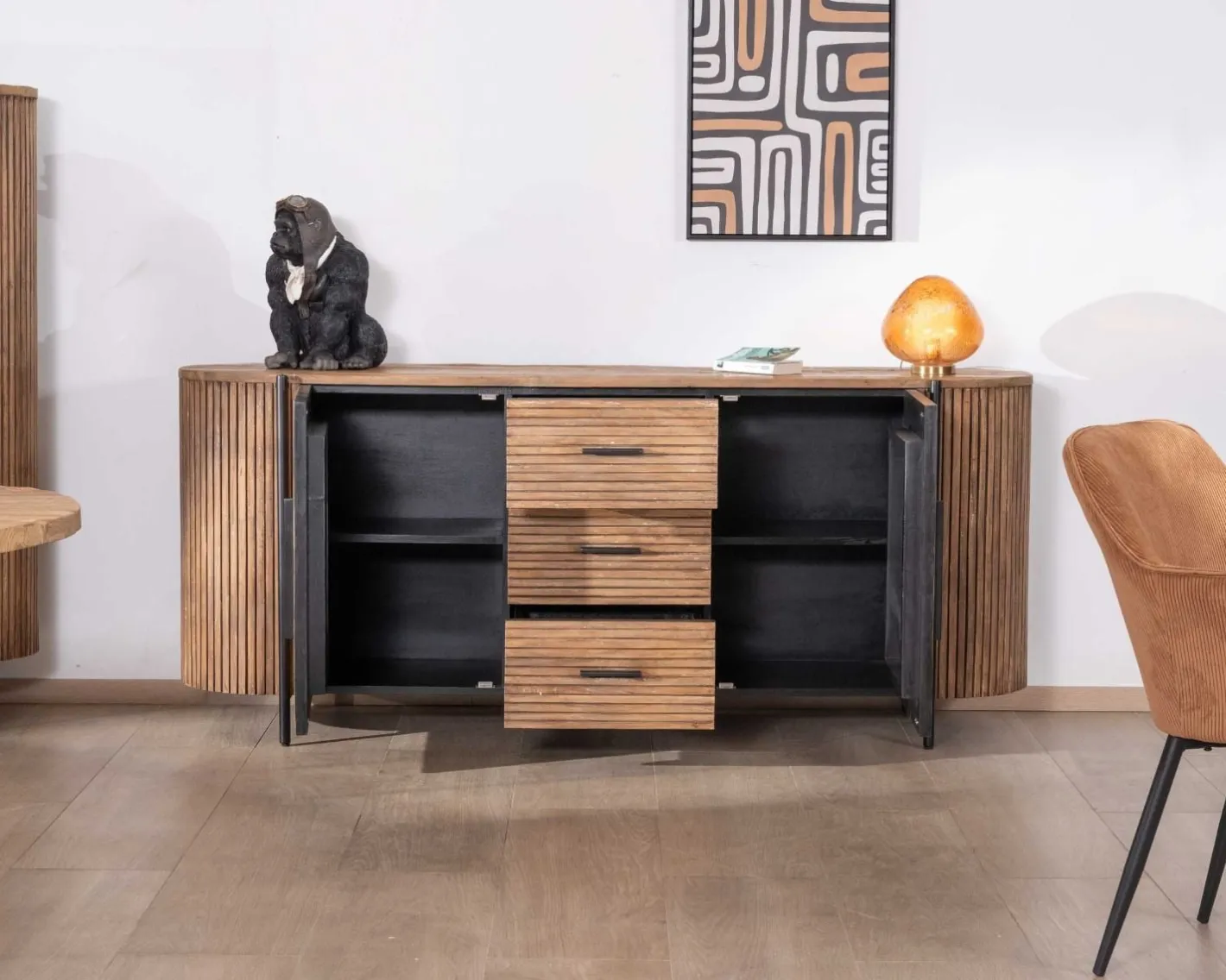 Discount Enfilade 200 cm avec portes et tiroirs en bois exotiques "Troms" Buffet Et Bahut