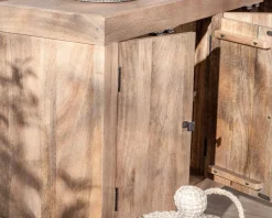 Outlet Enfilade en manguier massif 200cm finition sablée 6 portes 