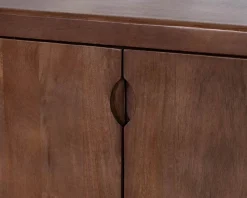 Enfilade esprit rétro chic 4 portes 180 cm en manguier massif teinte noyer "Odessa" Buffet Et Bahut