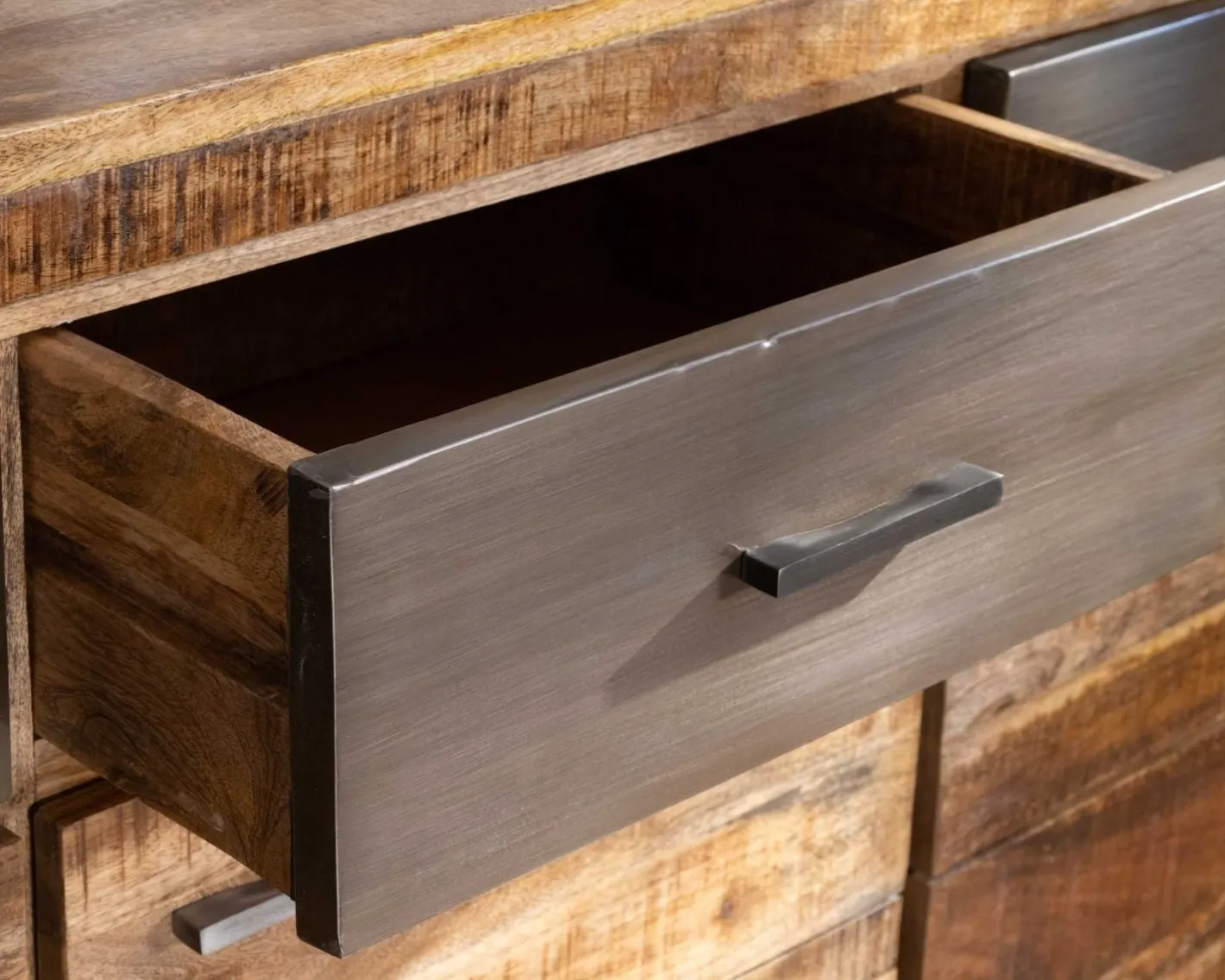 Discount Enfilade industrielle 200 cm en manguier et métal "Shade" Buffet Et Bahut