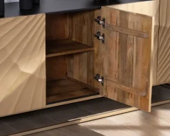 Clearance Enfilade 4 portes dorée et noire