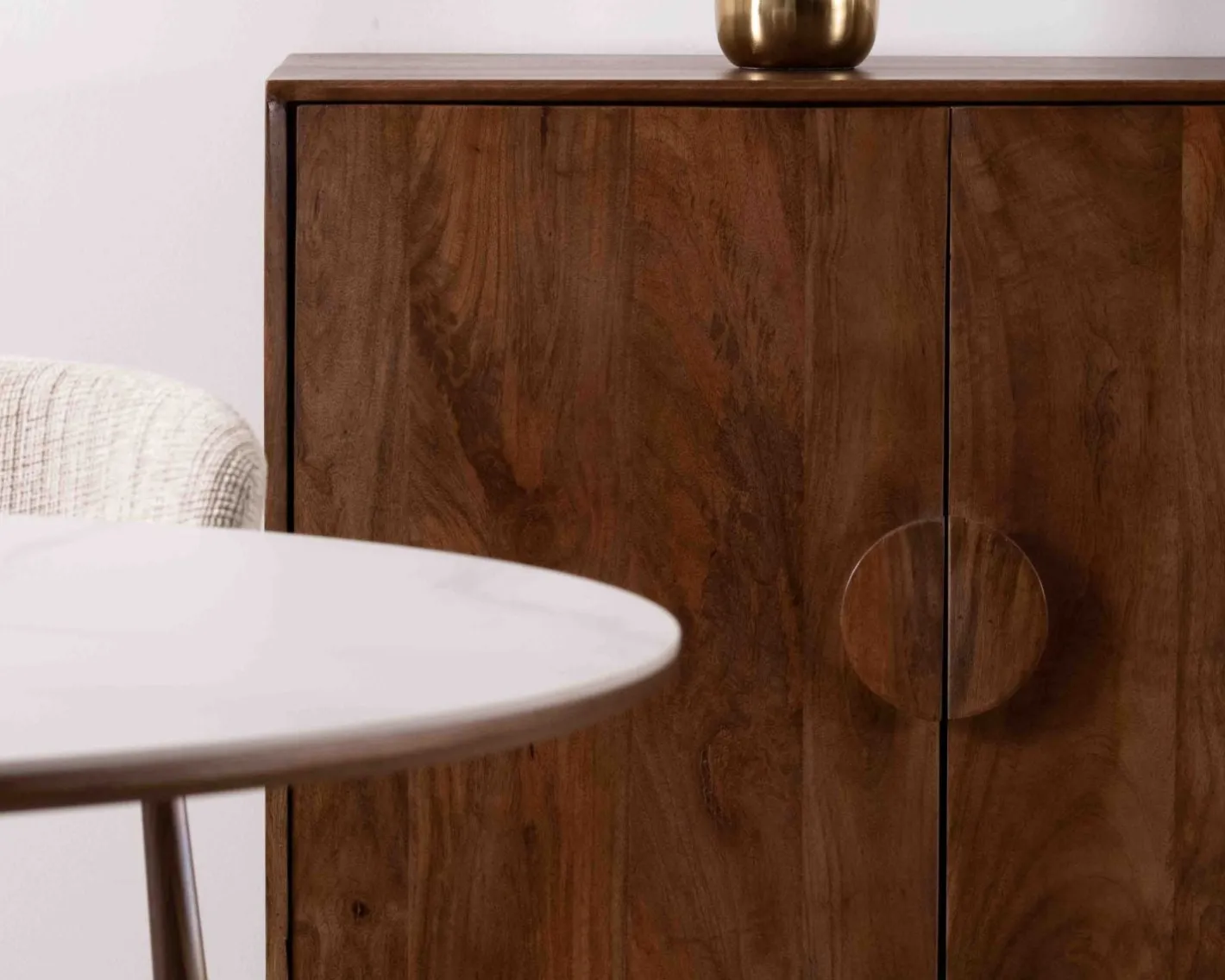Hot Enfilade rétro 4 portes en manguier massif foncé 180 cm "Kaldo" style mid-century Buffet Et Bahut