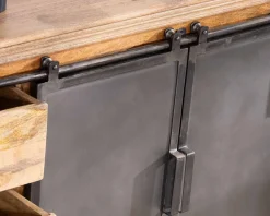 Hot Enfilade style factory en bois massif et métal "Haden" Buffet Et Bahut
