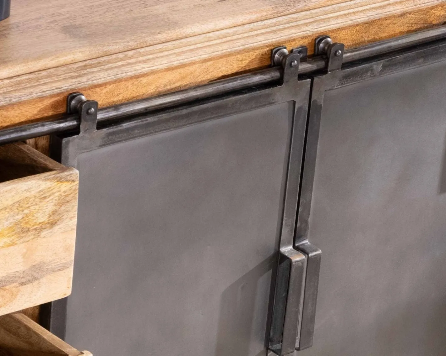 Hot Enfilade style factory en bois massif et métal "Haden" Buffet Et Bahut