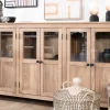 Enfilade vitrée 6 portes en manguier massif 190cm "Maestro" Buffet Et Bahut