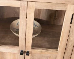 Enfilade vitrée 6 portes en manguier massif 190cm "Maestro" Buffet Et Bahut