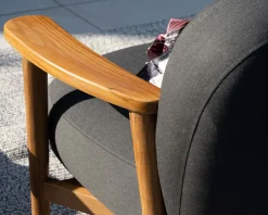 Outlet Ensemble canapé et fauteuil de jardin en tissu gris foncé 