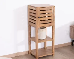 Online Etagère de rangement en acacia avec un compartiment en persienne