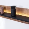 Outlet Etagère murale en acacia avec éclairage LED "Bopee" Etagère|Décoration