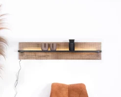Outlet Etagère murale en acacia avec éclairage LED 