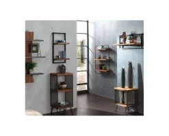 Hot Etagère murale 2 tablettes en teck naturel recyclé et métal "Ulva" Rangement|Décoration