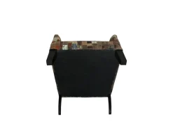 Outlet Fauteuil bergère 100% unique tissu recyclé et bois