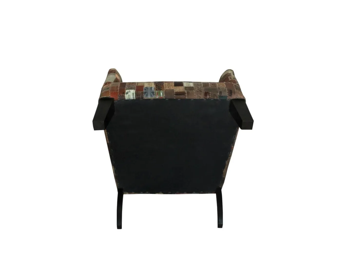 Outlet Fauteuil bergère 100% unique tissu recyclé et bois "Pop Vintage" Fauteuil Bergère