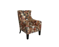 Outlet Fauteuil bergère 100% unique tissu recyclé et bois