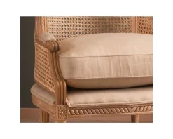 Clearance Fauteuil cannage et bois sculpté esprit vintage chic "Legacy" Fauteuil|Fauteuil Bergère