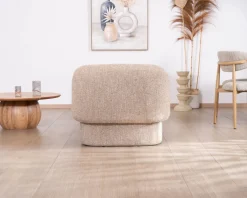 Clearance Fauteuil club revisité « Sweet Culture » en tissu marron chiné esprit vintage contemporain Fauteuil