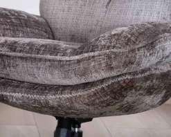 New Fauteuil confort gris cendré esprit rétro avec repose-pieds "Branson" pivotant 360° Fauteuil