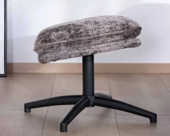New Fauteuil confort gris cendré esprit rétro avec repose-pieds 
